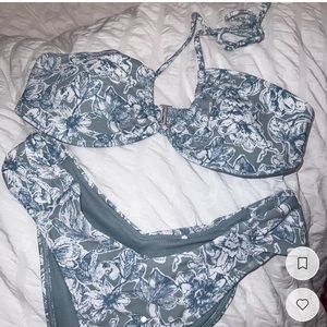 Abercrombie & fitch blue halter bikini set